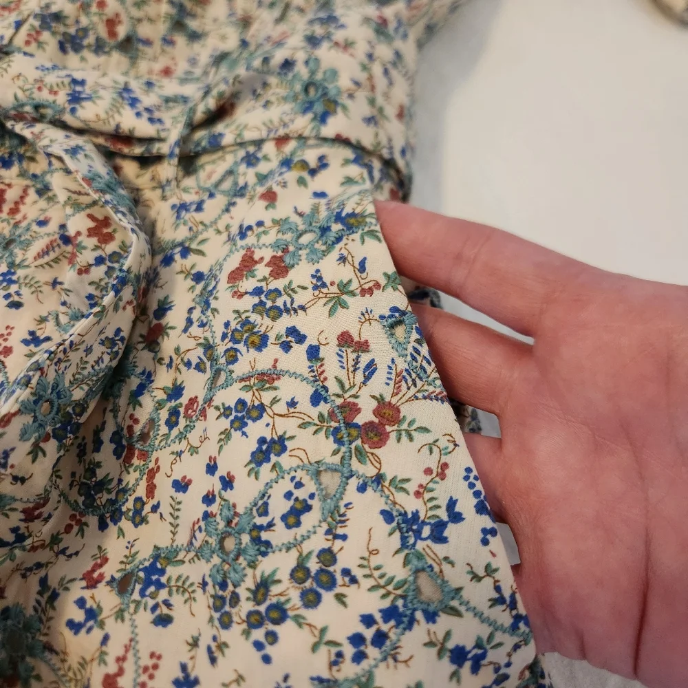 NWT Sezane Elise Jumpsuit Romper Floral Eyelet Belted Sz 38/6 Combisuit Ostuni - Picture 10 of 16